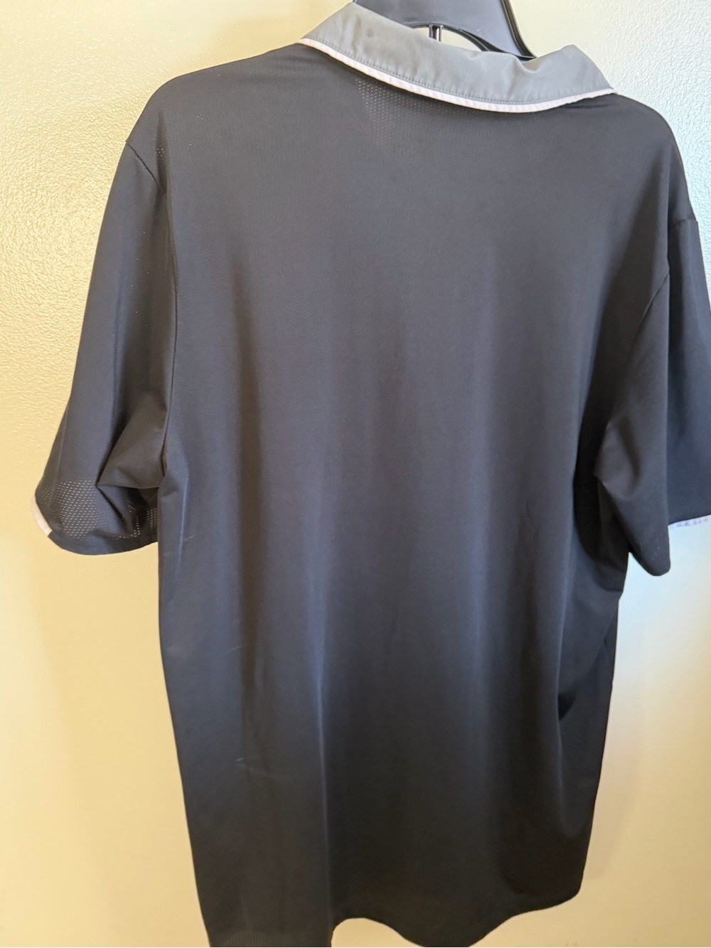 adidas Black Polo with Gray Collar and Trim - Picture 2 of 7